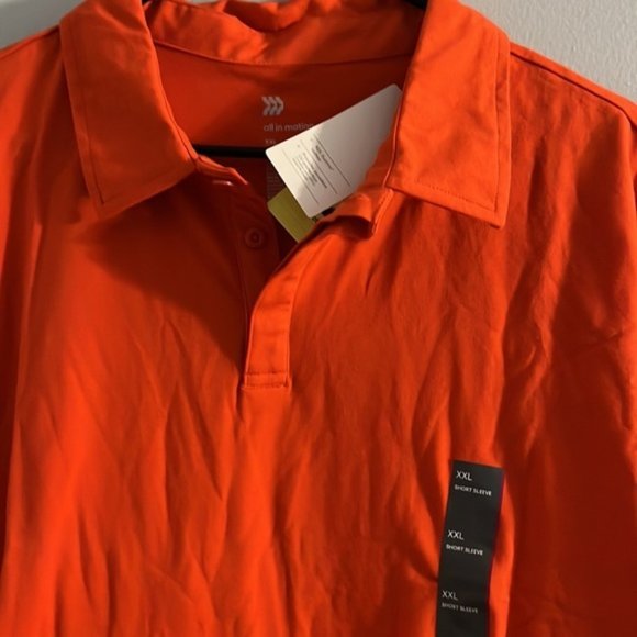 NWT Orange Classic Fit Solid Polo & Golf T-Shirt Size XXL - Picture 6 of 7